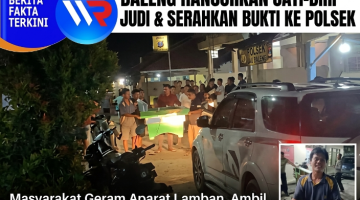 Virall, Warga “GERUDUK” Lokasi Judi Tembak Ikan, Mesin Diarak Ke Mapolsek Sebagai Bentuk Mosi Tidak Percaya 