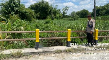 Polsek Sambeng gelar patroli antisipasi bencana alam begini tegasnya.