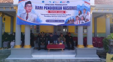 Kapolsek Sambeng bersama, Muspika menghadiri upacara HARDIKNAS Di SDN Ardirejo .